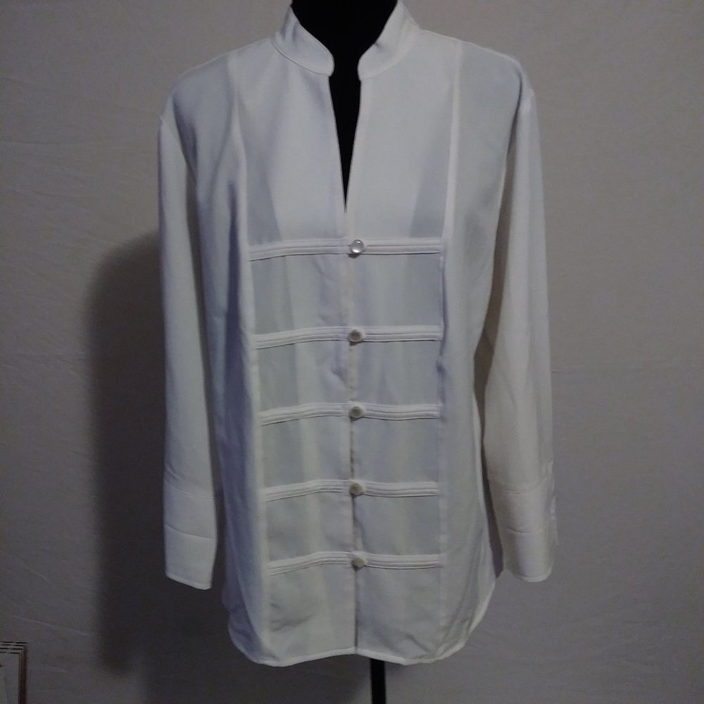Dressbarn 14/16W Loop Button down  Blouse